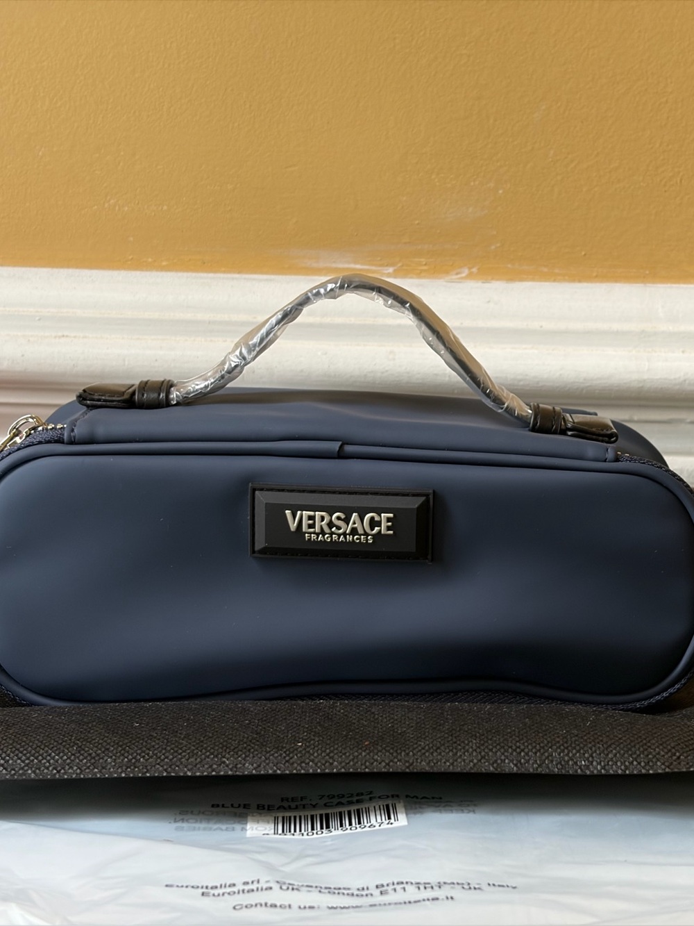 Versace Men's Toiletry Bag with Top Handle